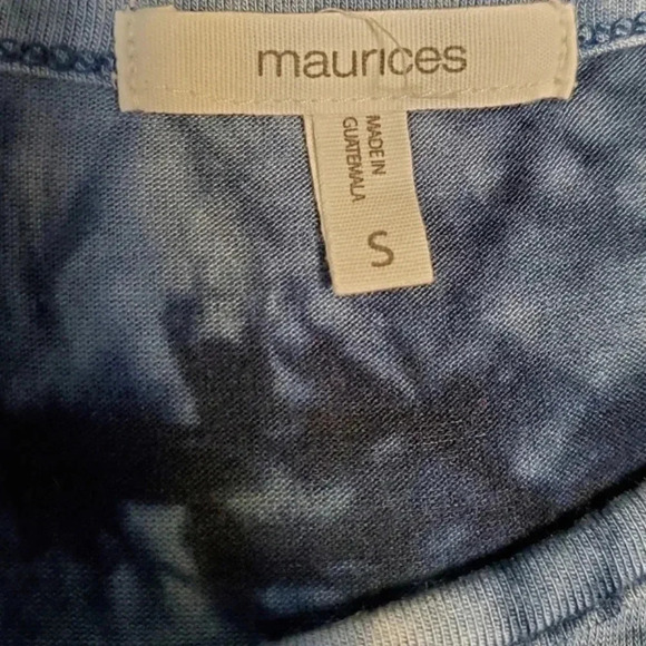 Maurices Women's Size Small Top Knit Tye Dye Tiered Blue Soft Shirt Buttons - Picture 4 of 5